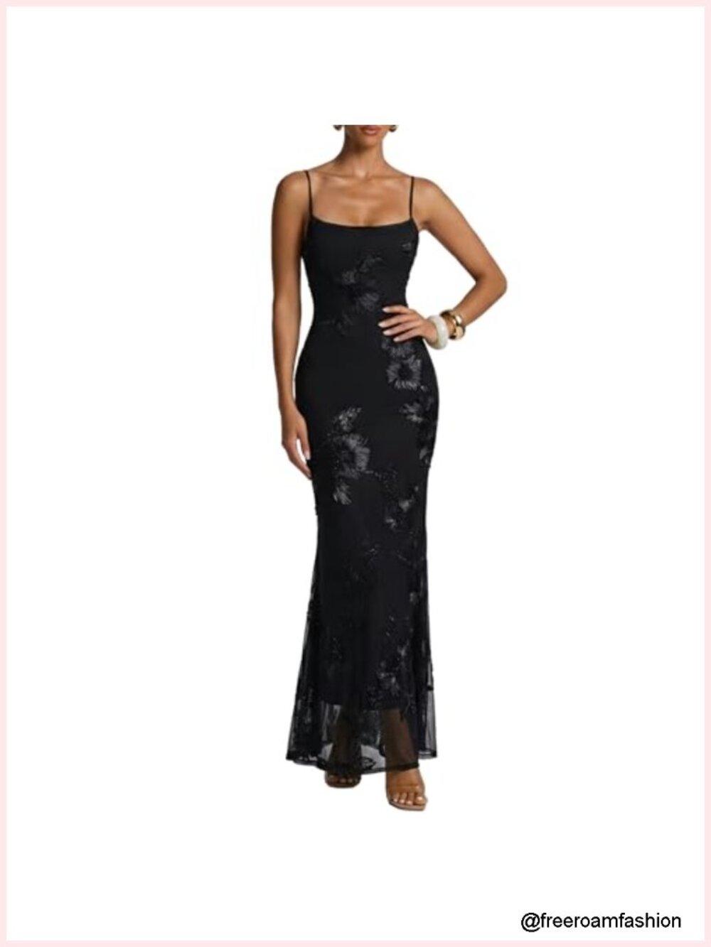 Bodycon Maxi Summer Dress 3D Satin Floral Mesh Formal Evening Wedding Guest